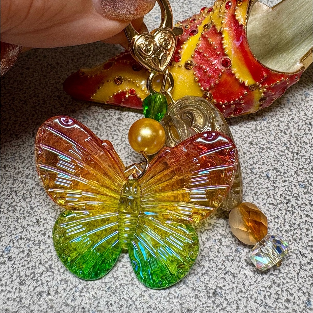 Colorful Butterfly Keychain Charm-purse bling/purse dangle